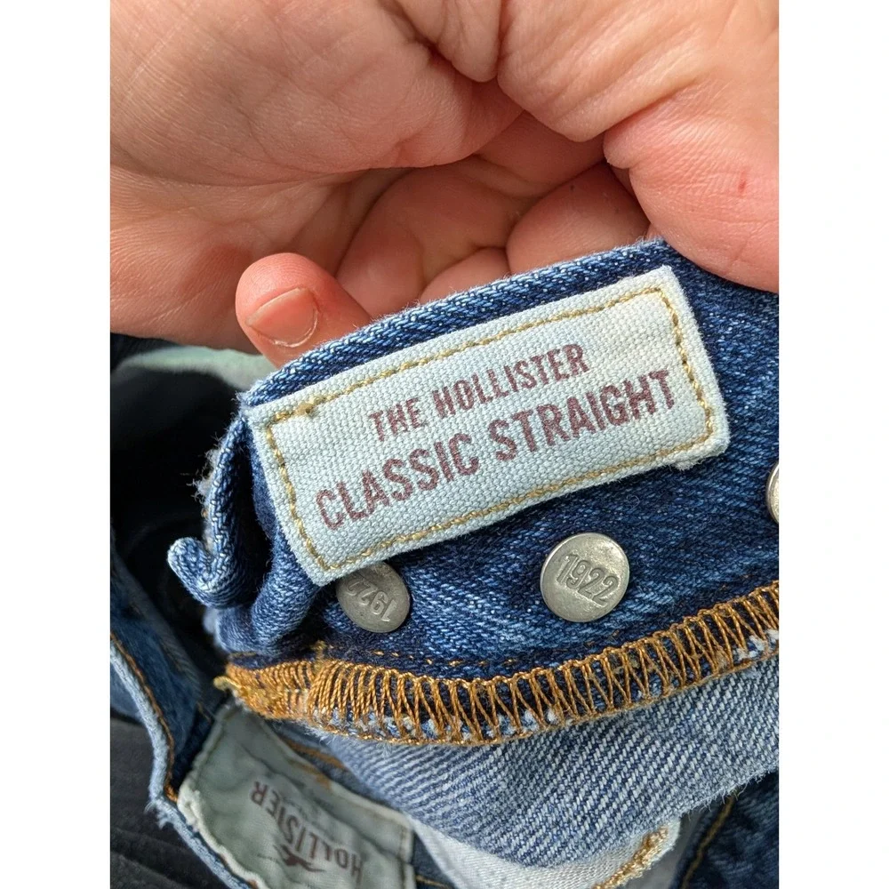 Hollister‎ Mens Straight Leg Jeans Blue Denim Medium Wash 28x30